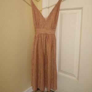 Gold Shimmer Party Dress With Thin Straps By Trixxi